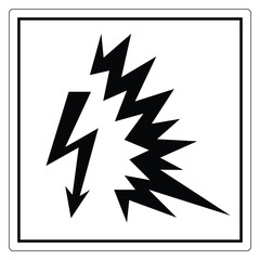 Lightning Bolt Symbol in Black and White Design