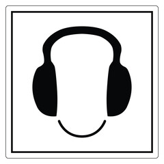 Headphones Icon on Minimalistic Background