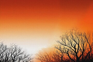 Fototapeta premium Orange grainy gradient background noise texture poster backdrop banner design, copy space