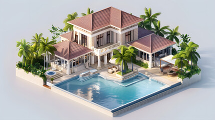 Fototapeta premium Luxury Villas design 3D