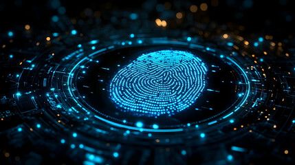 Fototapeta premium Digital fingerprint representation in a futuristic design.