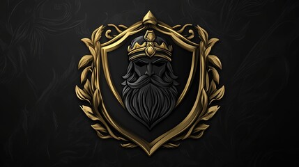 2D Shield Logo Design: A Striking Visual Featuring a Bold Shield Outline Against a Black Background. The Design Emphasizes the Central Face Element, Creating a Powerful and Recognizable Icon. 