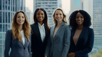 Obraz premium Portrait of multi-ethnic businesswomen together. 
