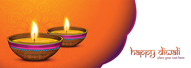 Happy diwali religious festival banner background
