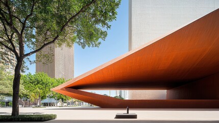 Fototapeta premium Modern Architecture with Sharp Angular Design Features