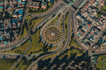 Barrio banderas de la ciudad de Bogotá, capital de Colombia