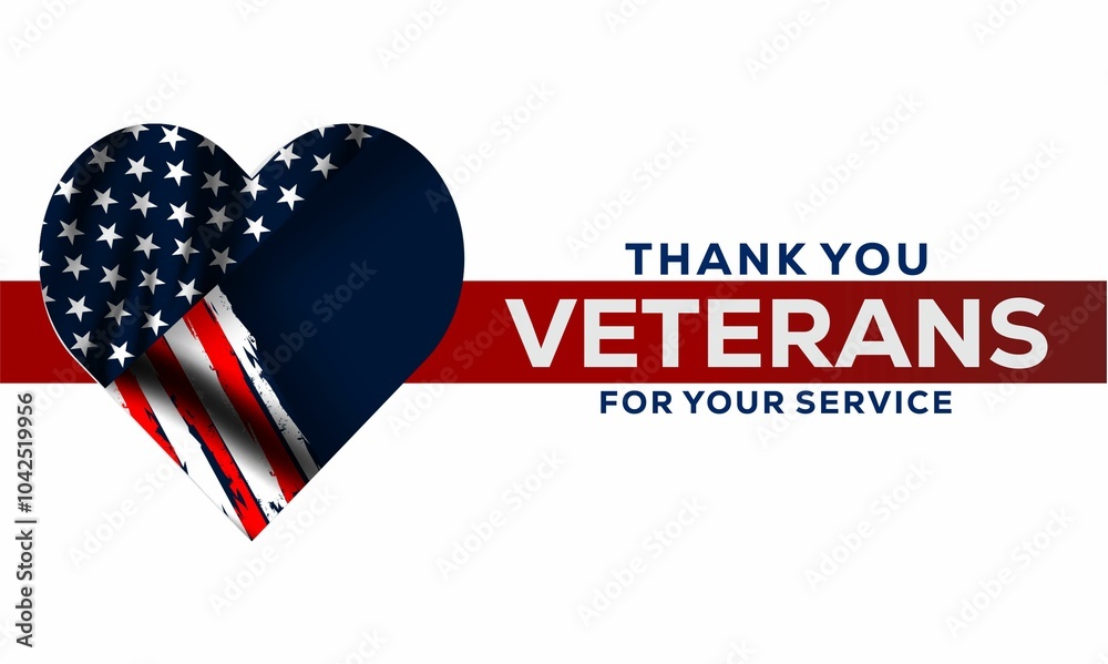 Wall mural thank you veterans for your service , veterans day , vektor background banner .