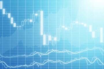abstract Financial chart with growing stock graph at color background