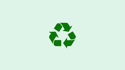 Minimalist Green Recycling Symbol with Three Arrow Triangle