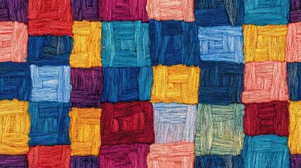 Obraz premium Endless multi colored textile illustration pattern for card paper craft texture design