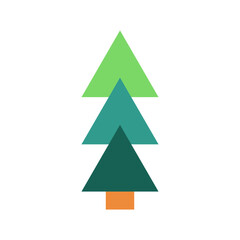 Minimalist christmas tree with trunk