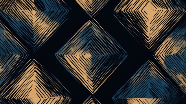 Geometric diamond pattern with abstract line shapes featuring a modern luxurious texture suitable for textile designs in fashion apparel like dresses and shirts in an all over print style