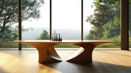 Fototapeta premium 3D rendering of a contemporary dining room table