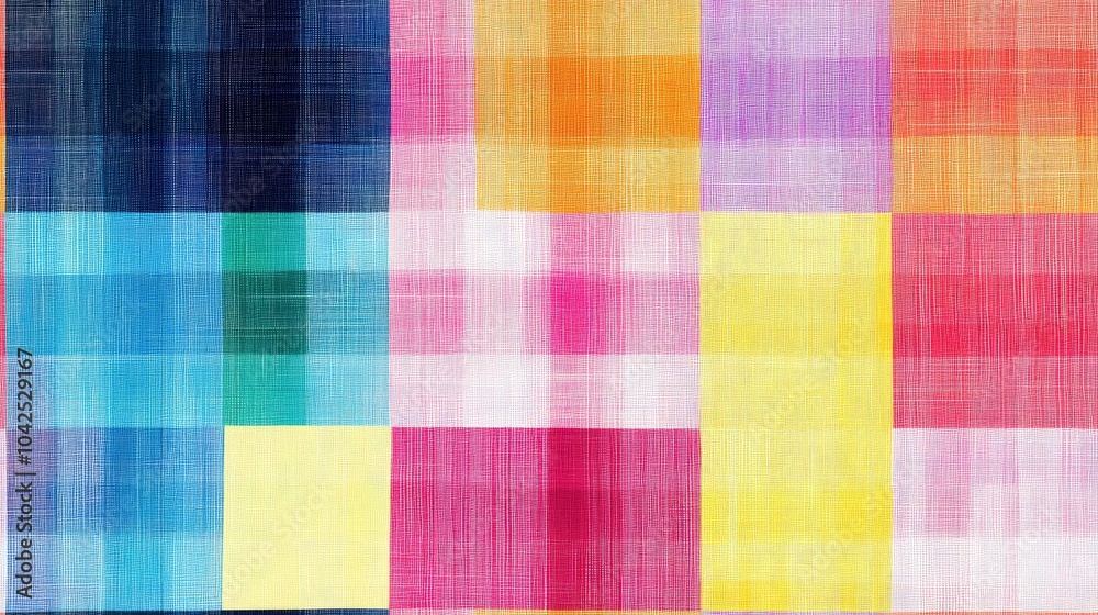Poster abstract texture multicolored gingham pattern modern intersecting striped background geometric weave