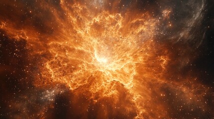 Fototapeta premium Cartoon rendering in 3D of a massive star making nebula visible to the naked eye located 1 450 light years away