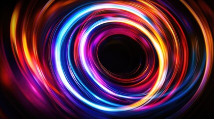 Obraz premium Multicolored laser light creating an abstract circular pattern for decorative designs