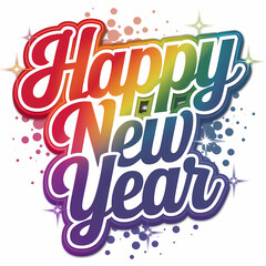 Fototapeta premium Happy New Year Illustration, isolated on white background 