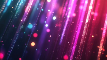 Fototapeta premium Loopable iridescent overlay featuring surreal holographic light leaks Glowing lights in dark space ideal for motion design projects