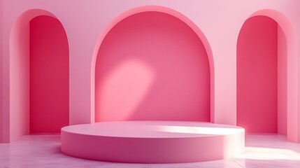Pink Abstract Archway with Platform