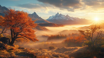 Autumn scene in countryside