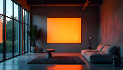 photo frame poster mokcup indoor house room modern