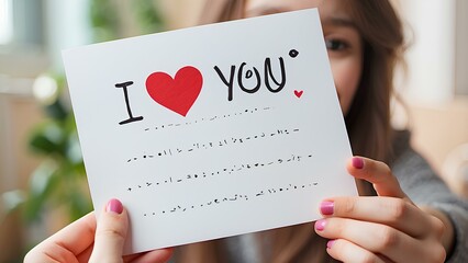 person holding a card with a heart