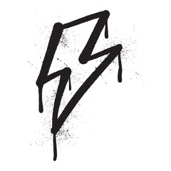 Electric lightning bolt graffiti spray paint illustration vector