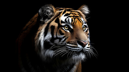 Fototapeta premium Tiger Close Up: Wild Stripes and Powerful Gaze