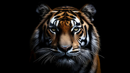 Fototapeta premium Tiger Portrait - Striking Close-Up of a Majestic Big Cat