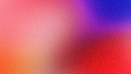 Abstract smooth color gradient grainy texture with purple blue red colors backdrop design, light pastel noisy gradient, cover, header, poster, banner