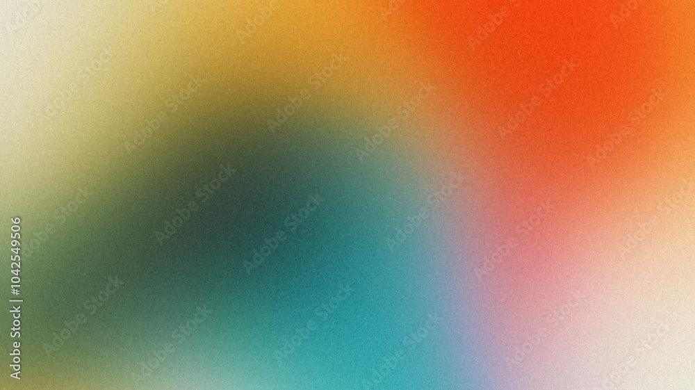 Wall mural abstract smooth color gradient grainy texture with orange red blue colors backdrop design, light pas