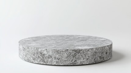 Round Stone Pedestal on a White Background