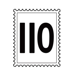 110円の日本の切手のイラスト