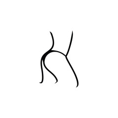 Obraz premium sexy woman buttocks silhouette flat vector design
