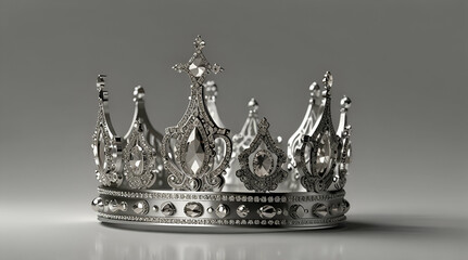 Elegant and beautiful princess crown on transparent white background, Gnerative.ai