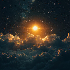 heavenly view of the sun and stars
