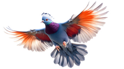 Fototapeta premium Victoria Crowned Pigeon Bird on Transparent PNG Background, Photo Realistic, Pattern Background, Wallpaper, Cover and Screen of Smartphone, PC, Laptop, Transparent PNG