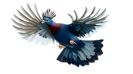 Victoria Crowned Pigeon Bird on Transparent PNG Background, Photo Realistic, Pattern Background, Wallpaper, Cover and Screen of Smartphone, PC, Laptop, Transparent PNG