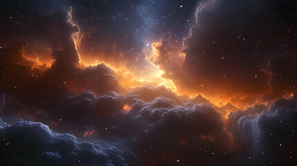 Fototapeta premium A stunning cosmic scene featuring vibrant clouds and stars.