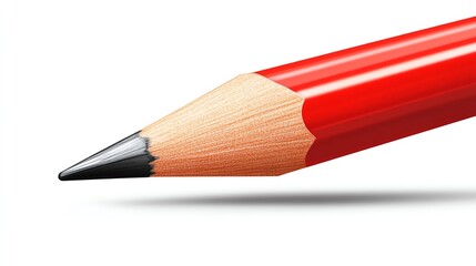 Cartoonstyle red pencil tip with a smooth, shiny texture, red pencil tip, playful and vibrant