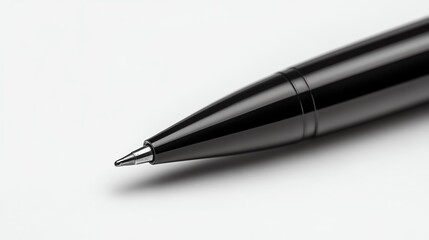 Naklejka premium Detailed closeup of a black pen tip with smooth ink, black pen tip, sleek and bold
