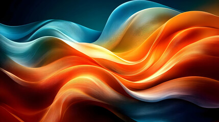 Fototapeta premium Abstract flowing waves in vibrant colors create a dynamic visual effect.