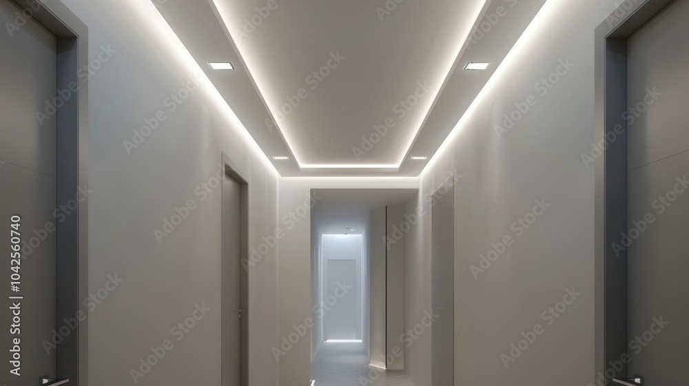 Wall mural Modern Hallway with Recessed Lighting