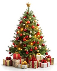 christmas tree with gifts isolated