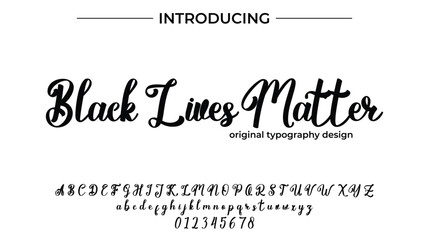 Black Lives Matter Font Stylish brush painted an uppercase vector letters, alphabet, typeface