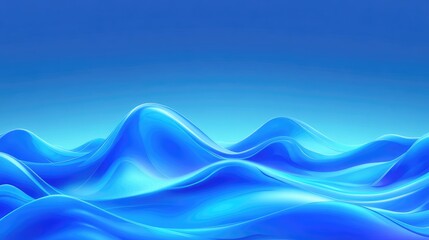 Abstract Blue Waves Under a Clear Sky