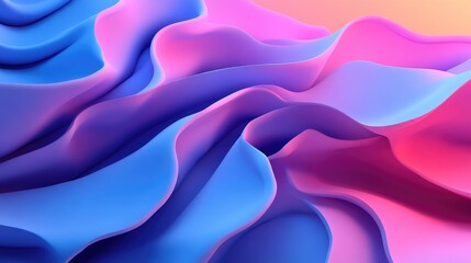 Obraz premium Abstract Wavy Background in Shades of Blue and Pink
