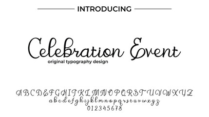 Celebration Event Font Stylish brush painted an uppercase vector letters, alphabet, typeface