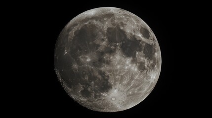 Fototapeta premium A detailed view of the moon showcasing its craters and surface texture.
