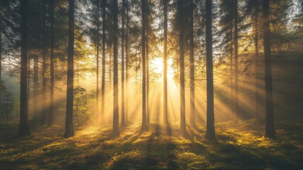 Obraz premium A small boat drifts quietly on a serene lake, encircled by vibrant blooms and lush trees, while reflective waters mirror the clear blue sky on a peaceful spring day.